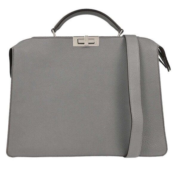 Fendi Gray Leather Peekaboo ISeeU 2way Handbag 7VA529AFC32284927 177506 - Picture 1 of 10